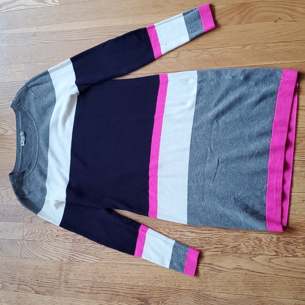 Eliza J sweater dress colorblock stripes S